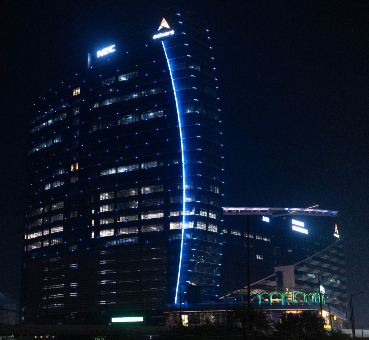 Blue Lighting of Advant Business Park