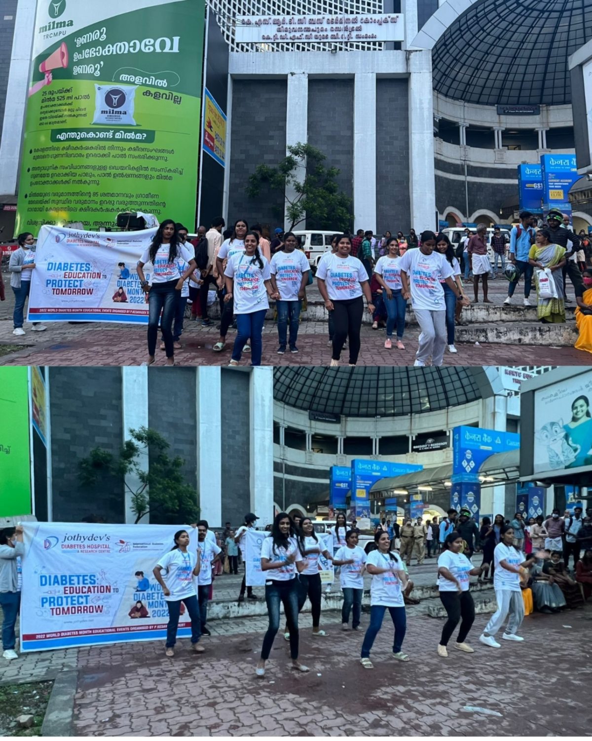 Diabetes Education via Flashmob at Thampanoor, Trivandrum