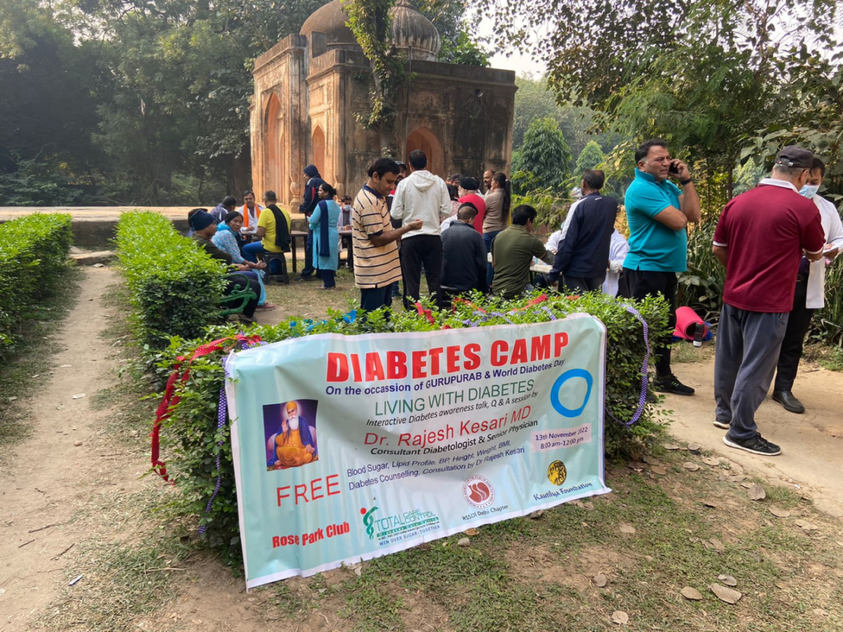 Free Diabetes Camp at Lodhi Garden in New Delhi