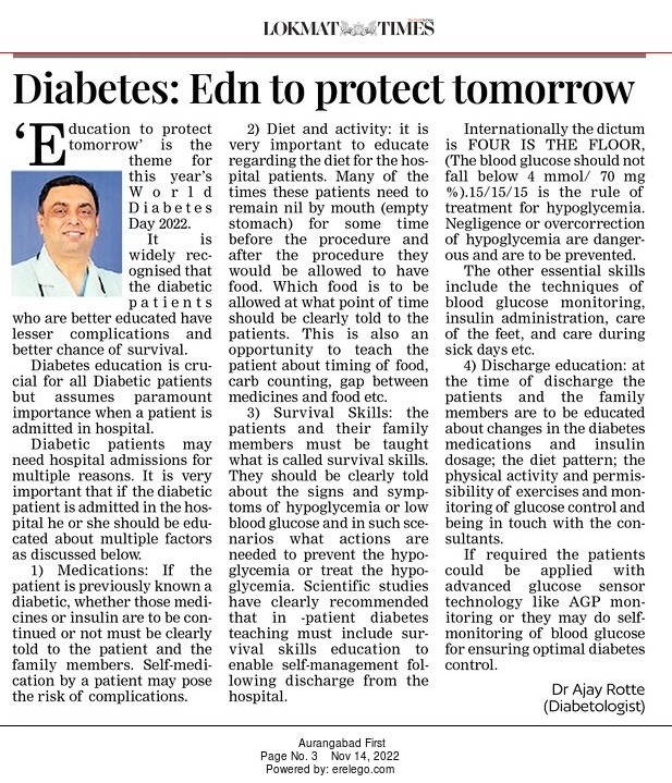 ARTICLE PUBLISHED IN NEWSPAPER " EDUCATION TO PROTECT TOMORROW"