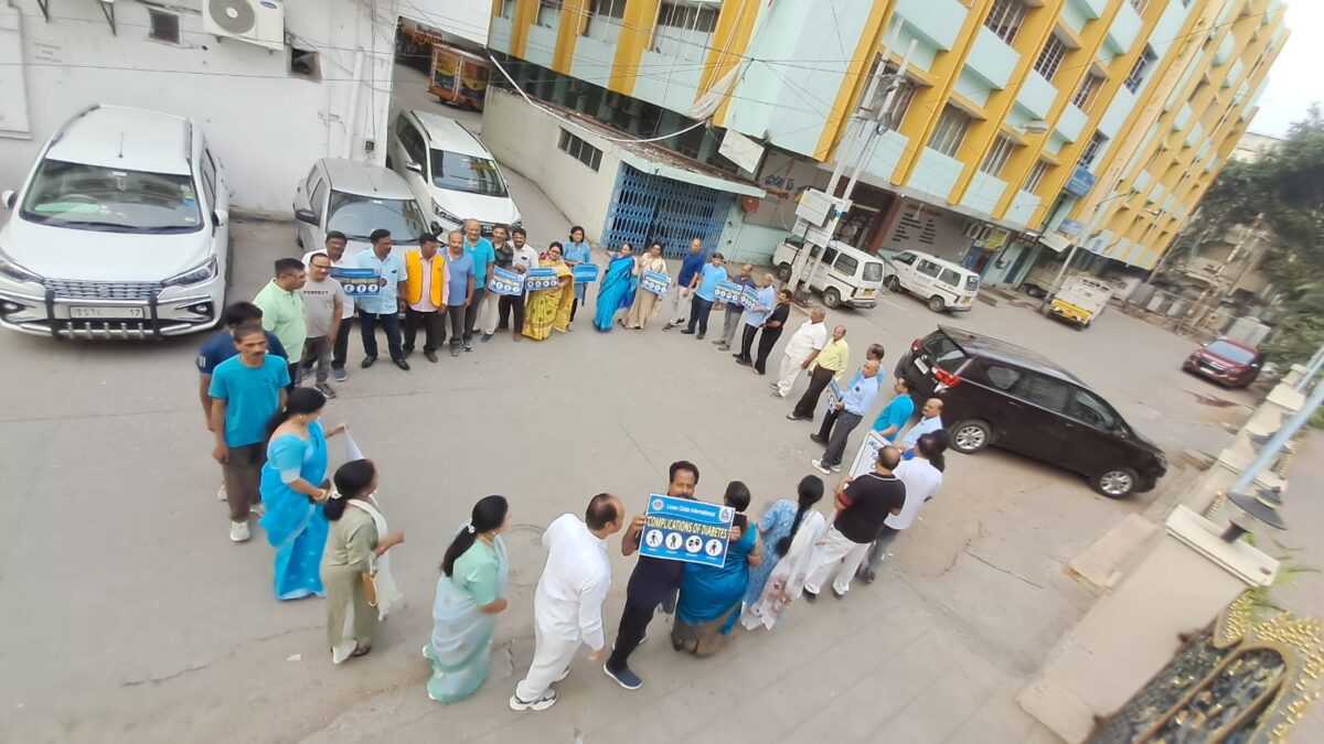 World Diabetes Day with Walk Check Talk from Narsimha Raju Dichpally Blue Circle Voices Founding Member IDF with Lions Clubs International, Hyderabad, Telangana India