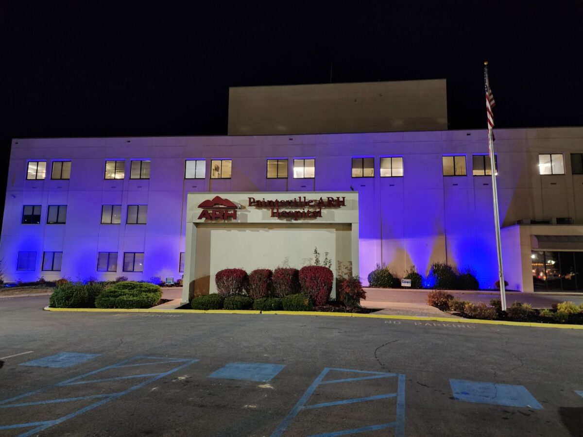 Appalachian Regional Healthcare in Paintsville, KY Lights Blue for Diabetes Awareness