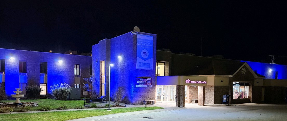 Appalachian Regional Healthcare in Morgan County, KY Lights Blue for Diabetes Awareness