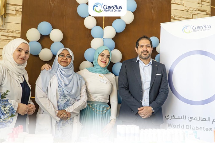 Group of staff with head of department Dr Rania from Endocrinology department at Cure plus medical center 