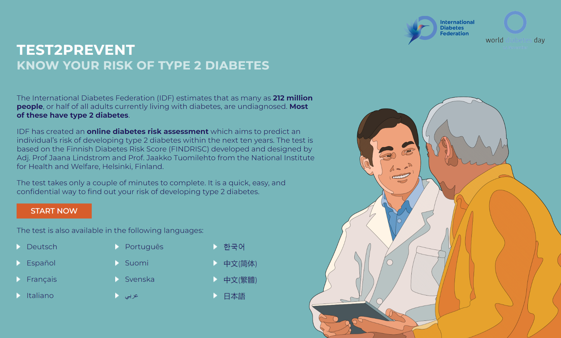 Type 2 diabetes risk test screen